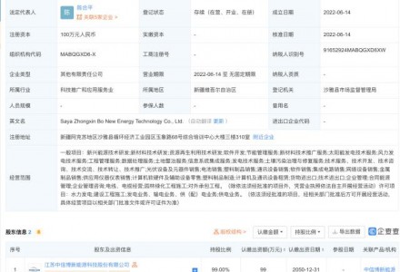 中信博投资成立新公司，经营范围含集成电路销售